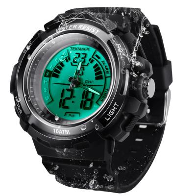 TEKMAGIC 100 Metros Reloj Impermeable Deportivo para Hombre con Pantalla Analógica y Cronometro